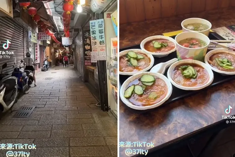 九份老街充滿懷舊氣息，還能大啖美食，極受各地遊客推崇。TikTok@37lty授權刊登