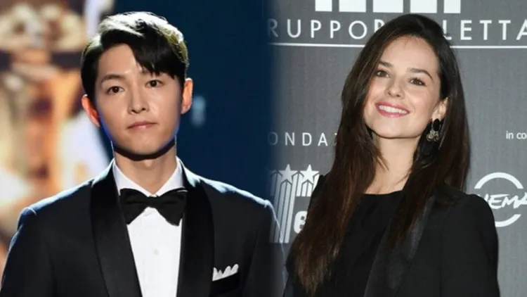 宋仲基（左圖）昨宣布與凱蒂登記結婚。翻攝naver