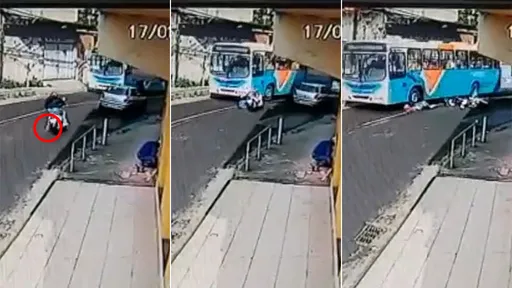 驚悚影片｜女騎士「用腳急煞」防追撞　失衡摔入公車輪下當場被輾死