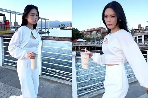 冷豔美女喝「大冰奶」有這種魔法? 她發出戰帖等你挑戰