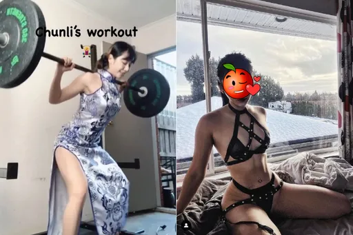 春麗真人版！高衩旗袍「露到腿根」舉槓鈴深蹲　本尊是性感女神