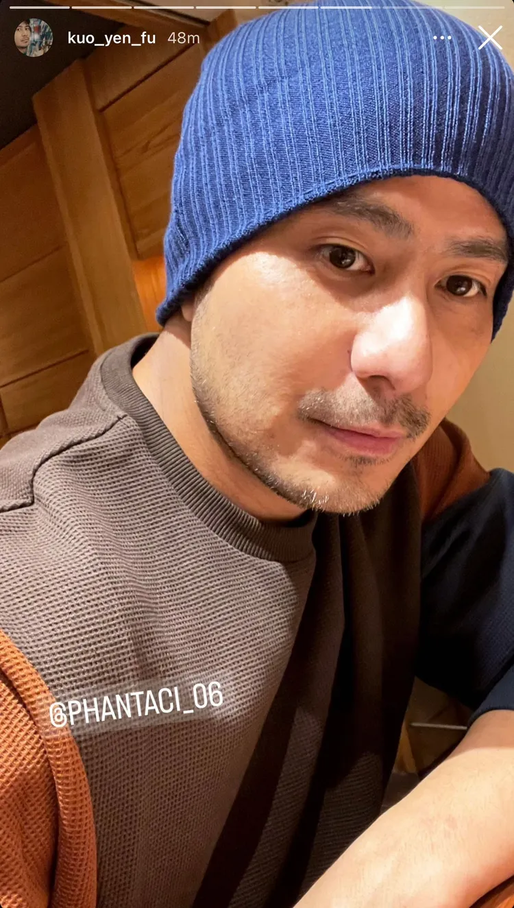 郭彥甫也在自己IG上傳自拍。翻攝郭彥甫IG