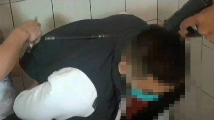 警方趁林嫌如廁鬆懈時，將其逮捕歸案。讀者提供