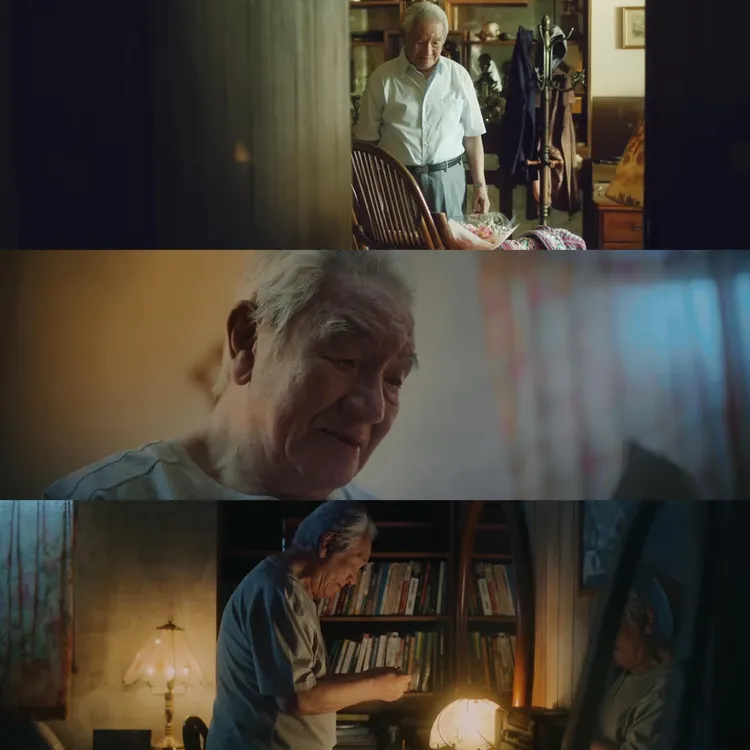 丁強在李玖哲的MV《從來沒愛錯》飾演獨居老人。翻攝導演胡瑞財臉書