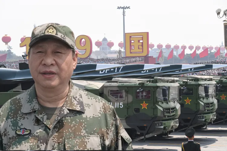 中國國家主席習近平主政後加大加快軍力擴張，挑戰現有國際秩序。合成畫面。資料照片