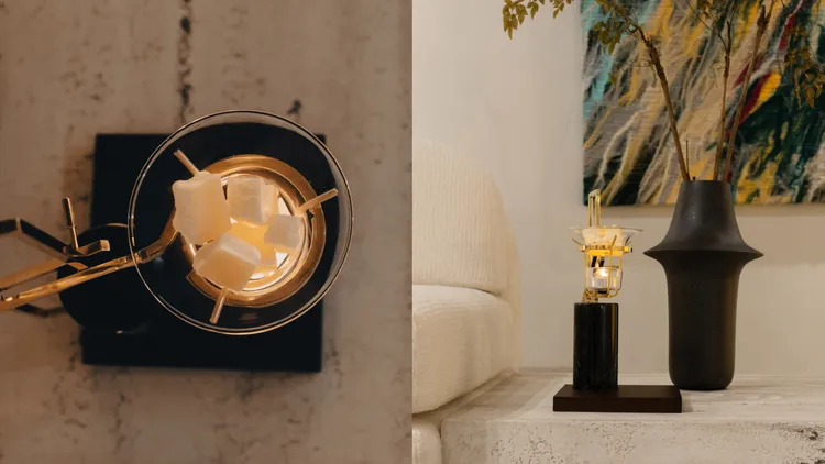 [bi.du.haev]的rāz multistand擴香座，搭配My Fragrances香氛蠟塊組，9900元。品牌提供