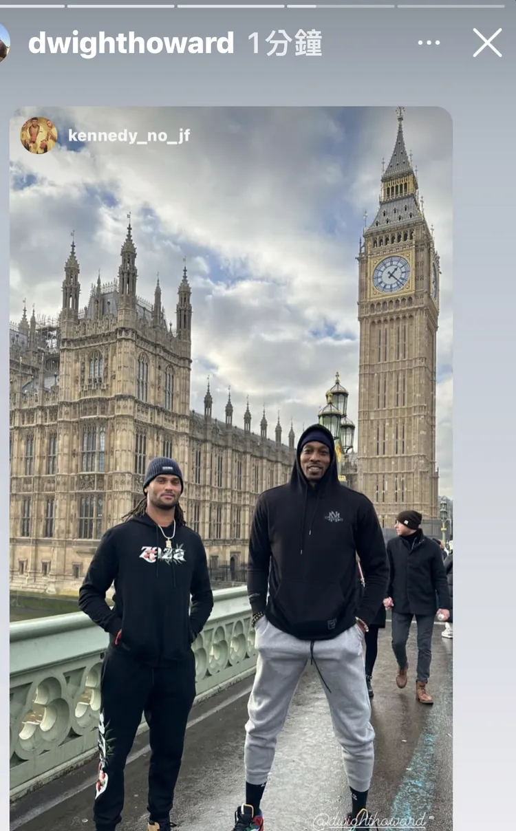 霍華還在倫敦休假中。  翻攝dwighthoward IG