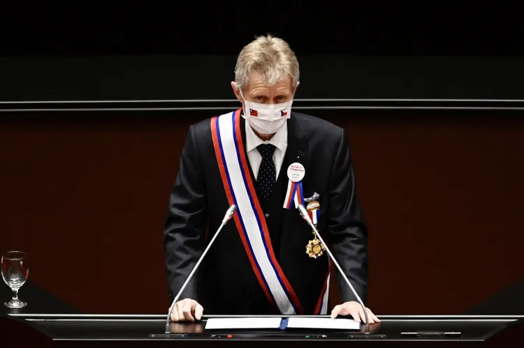 維特齊2020年9月1日到立法院參訪並發表演說。法新社