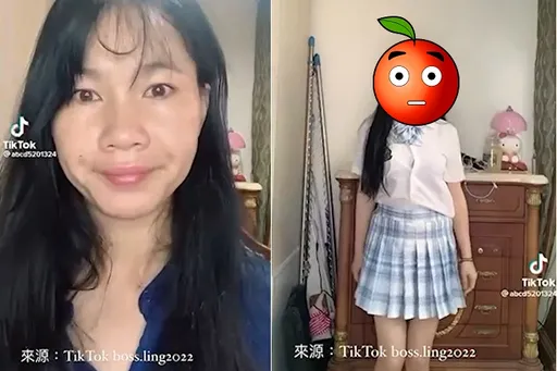 回收場邋遢大媽「易容術」　變身清純女高中生！網看傻：回春了