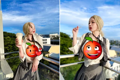 H奶辣模贈「無罩」火辣桌布 衣扣大開乳香「小粉紅」大方送