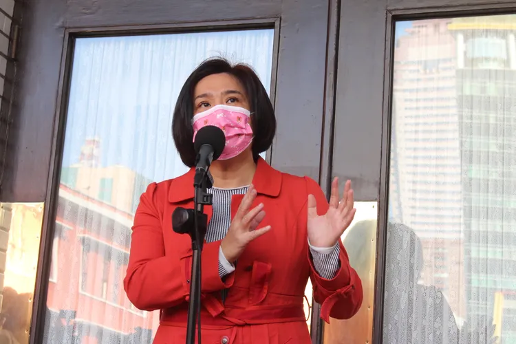 陳玉珍對於內閣可能改組不大表達遺憾，也感嘆民進黨沒想再創新局。潘袁詩羽攝