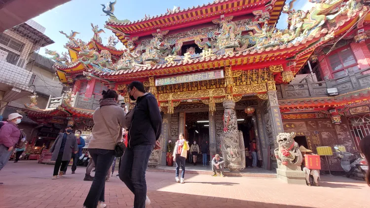 拱天宮媽祖婆今年正月就出發到北港進香。楊永盛攝