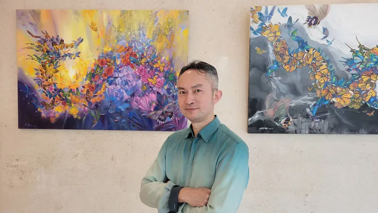 藝術家林宗賢畢業自美國舊金山藝術大學，擅長將在地文化傳統題材結合西方技法，創作出屬於自己獨一無二的風格。業者提供