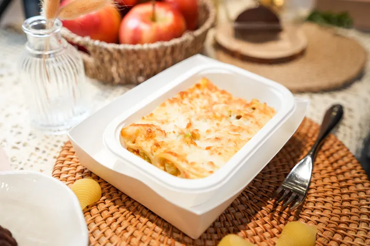 蟹黃豆腐貝殼麵。田欣雲攝