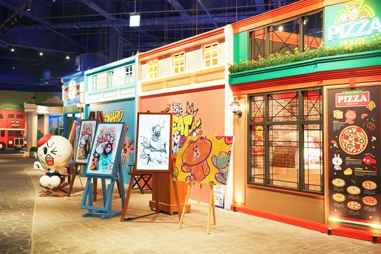 「熊大的麗寶小鎮」LINE FRIENDS TOWN主題互動樂園設置了許多超萌的拍照互動區。黃盈甄攝