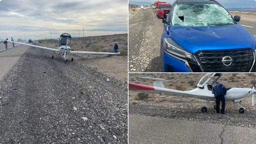 好險!小飛機撞汽車 休旅車駕駛僅受輕傷