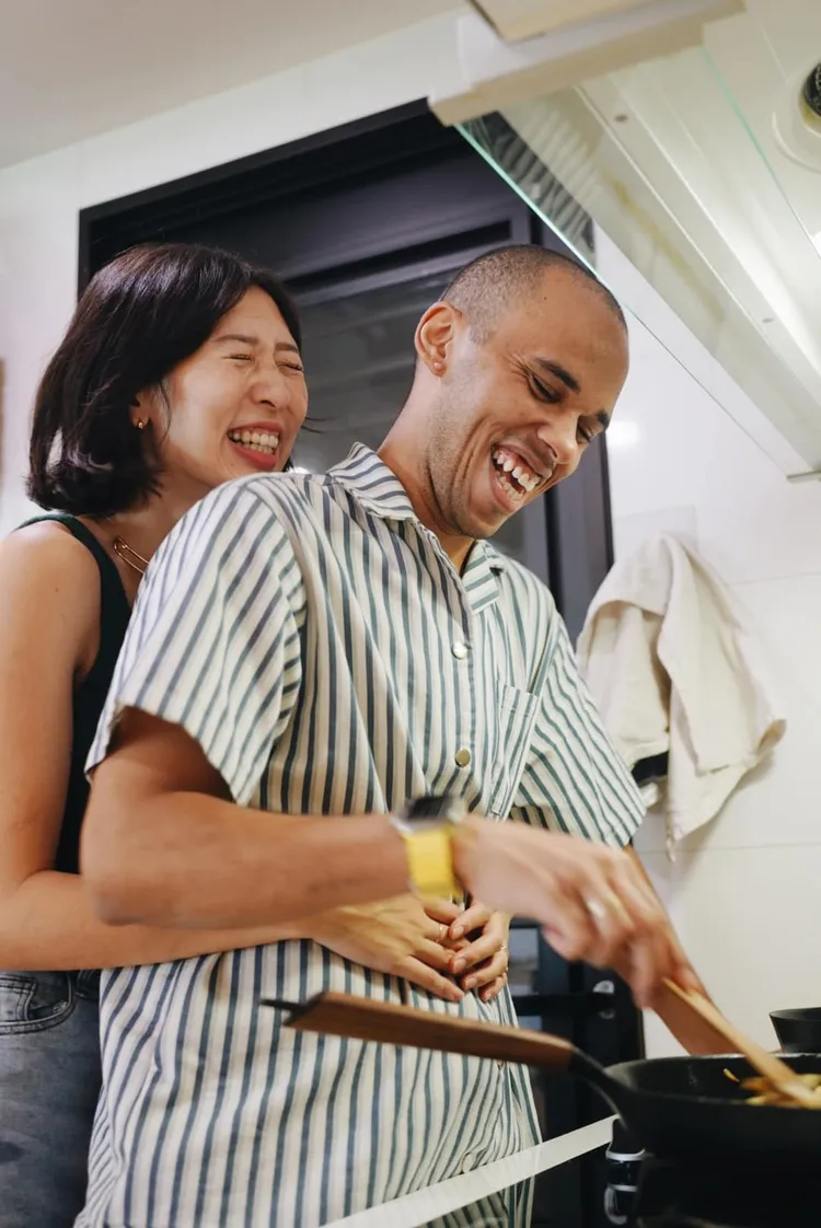 周筠和老公。翻攝自粉專「rice & shine」