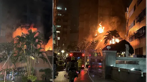 高雄15層大樓火煙狂竄!住戶夜驚魂急逃 母女嗆傷送醫