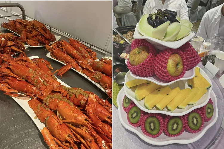 婚宴有每人一隻龍蝦、水果塔。翻攝自KIMIKO臉書