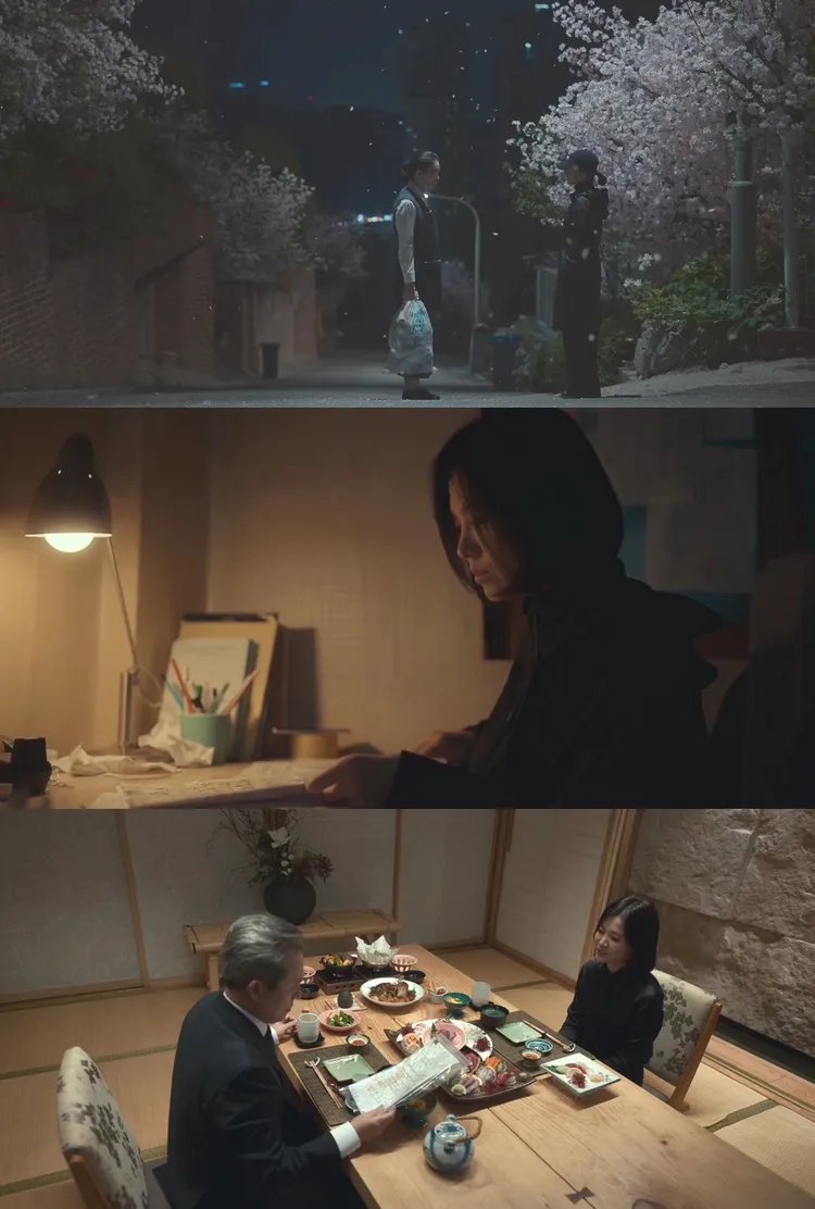 宋慧喬劇中翻世明財團理事長家的垃圾，以遺囑交換小學老師的位置，也因此認識在理事長家幫傭的廉惠蘭，成為她復仇的助手。翻攝Netflix