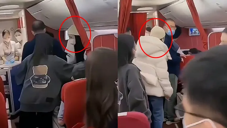 張雨綺離開座位後繼續看著鬧事男子。翻攝抖音