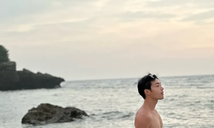 牧森在小琉球跨年。周子娛樂提供