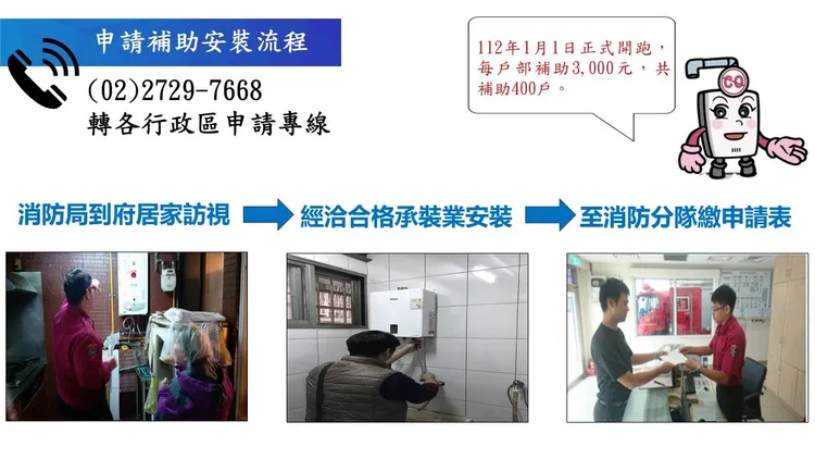 北市消防局補助民眾更換熱水器計畫，已於今年元旦開始申請。翻攝畫面