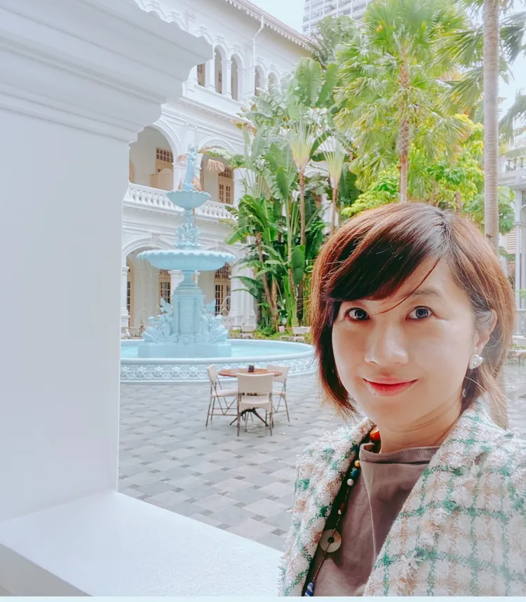 台視當家主播林益如在新加坡過年。台視提供