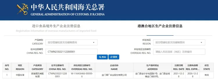 翻攝中國海關總署官網