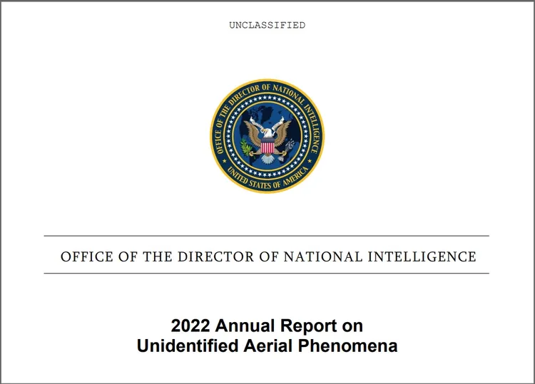 美國國家情報總監辦公室發布年度UAP報告。翻攝DNI官網