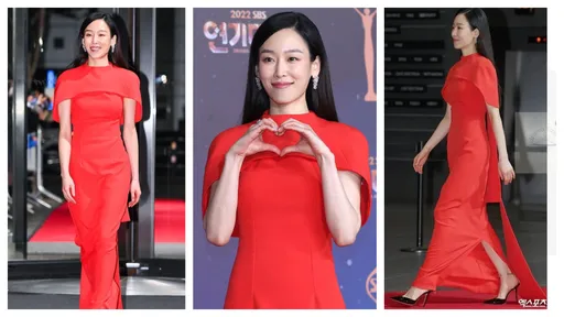 徐玄振穿喜氣紅裝擒SBS最優秀女演員 優雅禮服也是全智賢的愛牌