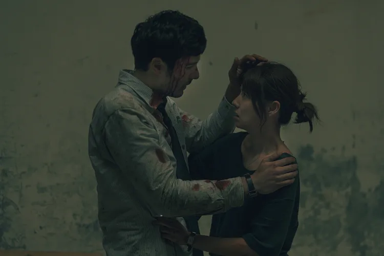 鳳小岳（左）和林予晞飾演久別重逢的舊情人。Disney+提供