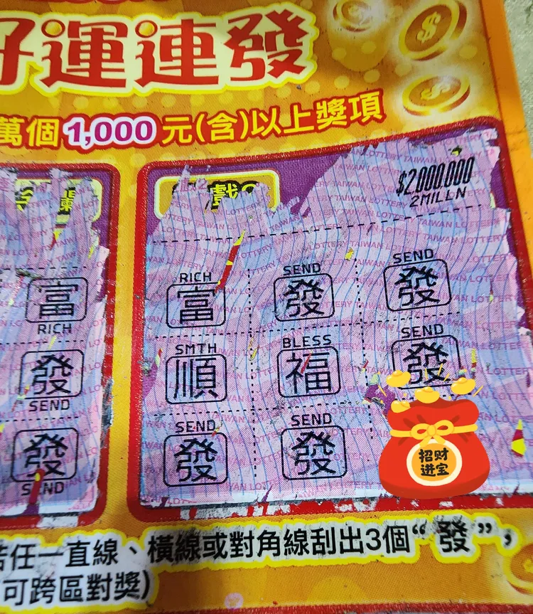 右下角若是「發」即中200萬。翻攝呂文婉臉書