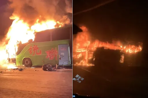 國道2死9傷火燒車　目擊者驚呼：「差2秒」我就變第4台撞上去的