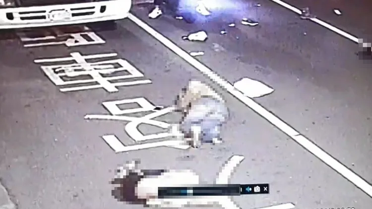 男子黃子洋撞上一家四口。讀者提供