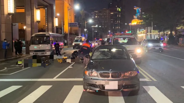 黃子洋酒後駕駛BMW汽車撞上林男一家4口釀一死三重傷。讀者提供