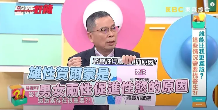 鄭丞傑醫師表示，雄性賀爾蒙是男女兩性促進性慾的原因。翻攝《醫師好辣》的YouTube頻道