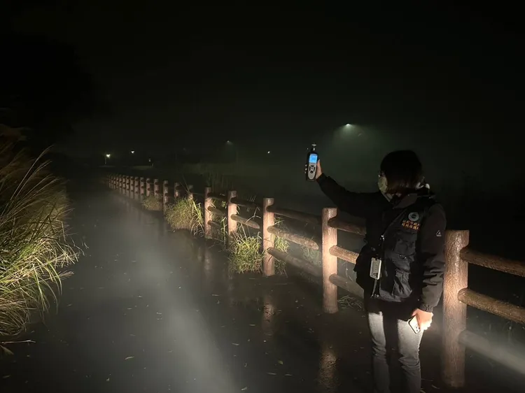 環保局派員監測。桃園市環保局提供