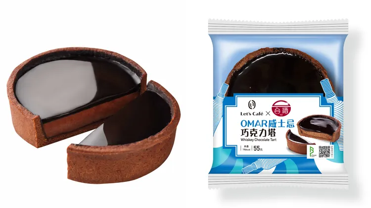 台酒聯名OMAR威士忌巧克力塔，售價55元。業者提供