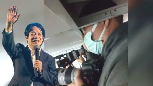 漏網鏡頭｜賴清德起手式！人氣炸裂爆棚　記者頂開天花板搶拍「第一次」