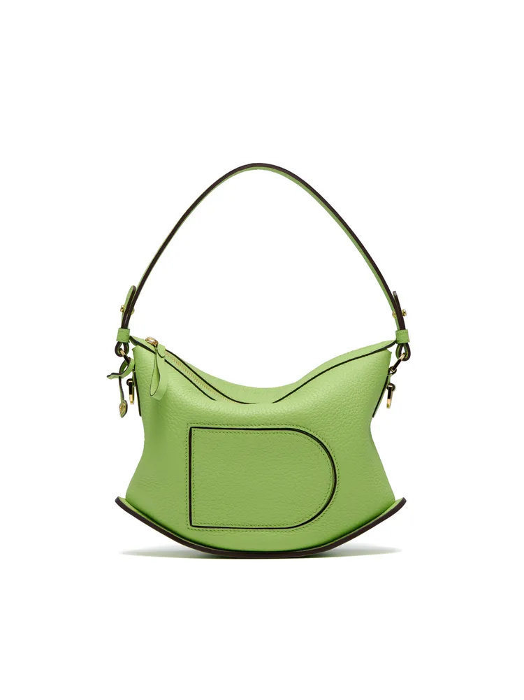 蘆薈綠Pin Swing皮革手袋，9萬3600元。品牌提供