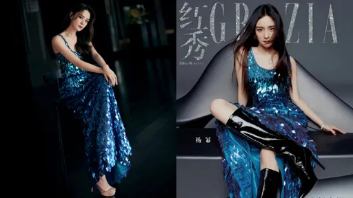 阿嬌撞衫楊冪變身藍色美人魚 顏值太能打被讚「靠臉已秒殺」