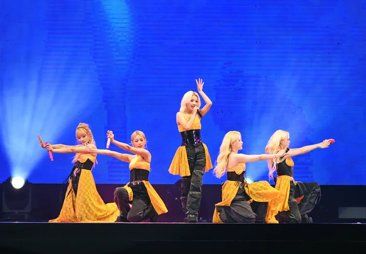 南韓大勢女團(G)I-DLE的表演，讓小巨蛋的氣氛瞬間沸騰到最高點。台視提供