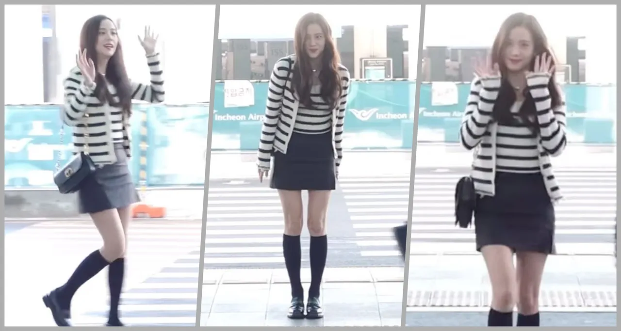 Jisoo今机场时尚秀了全套DIOR 2023春夏新行头。翻摄reaction_blackpink IG