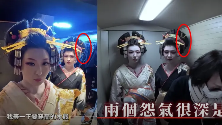 小茉出門前頭上的確是3根髮飾，但搭電梯時就只剩2根。翻攝林嘉凌 薔薔Maze YouTube