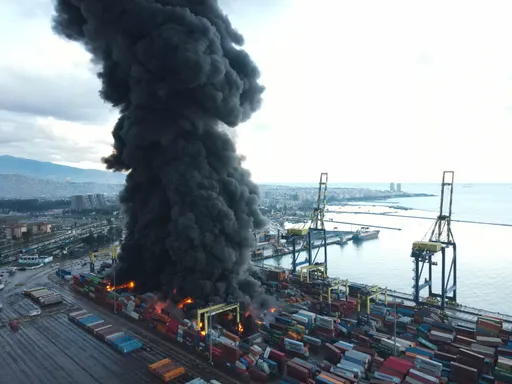 大震後大火!土耳其港市濃煙密布 民眾待援中