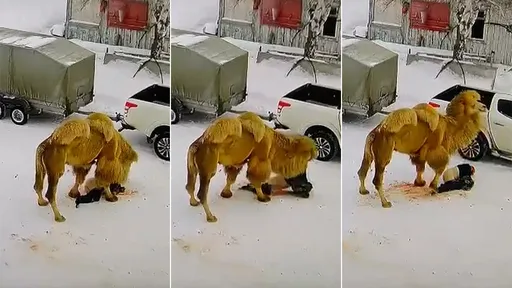 駱駝狂咬「虐殺人類」染血影片曝光 民眾驚恐槍殺牠才知冤枉了