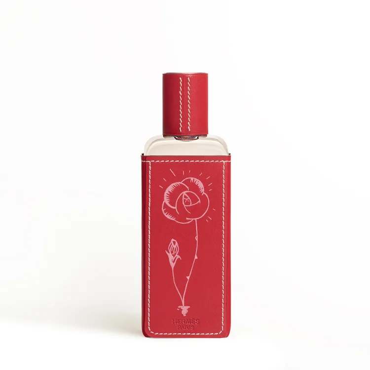 聞香珍藏系列玫瑰花道手繪皮套限量款，100ml／7萬7200元。品牌提供