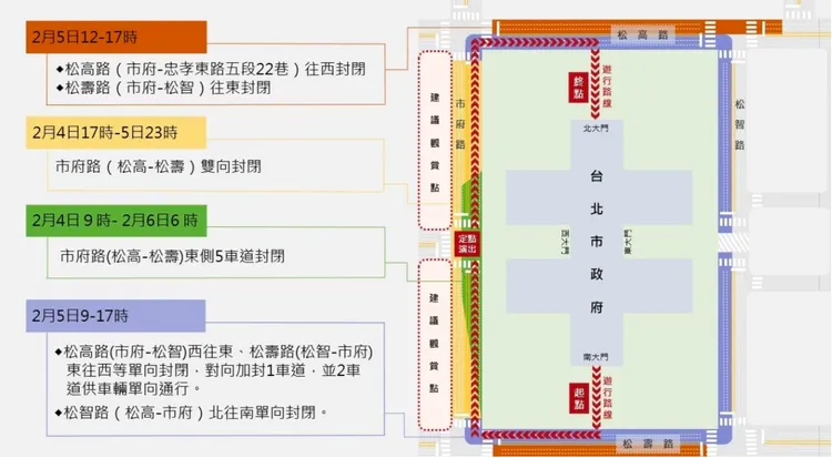 台北市政府周邊道路將封閉。文化局提供