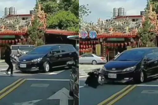 又見行人地獄!長髮女「綠燈過馬路」被撞飛 警:左轉車未禮讓